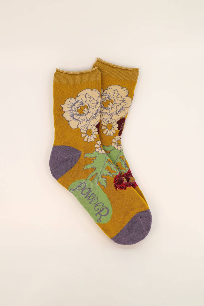 Powder Design Wild Woodland Ankle Socks - Mustard