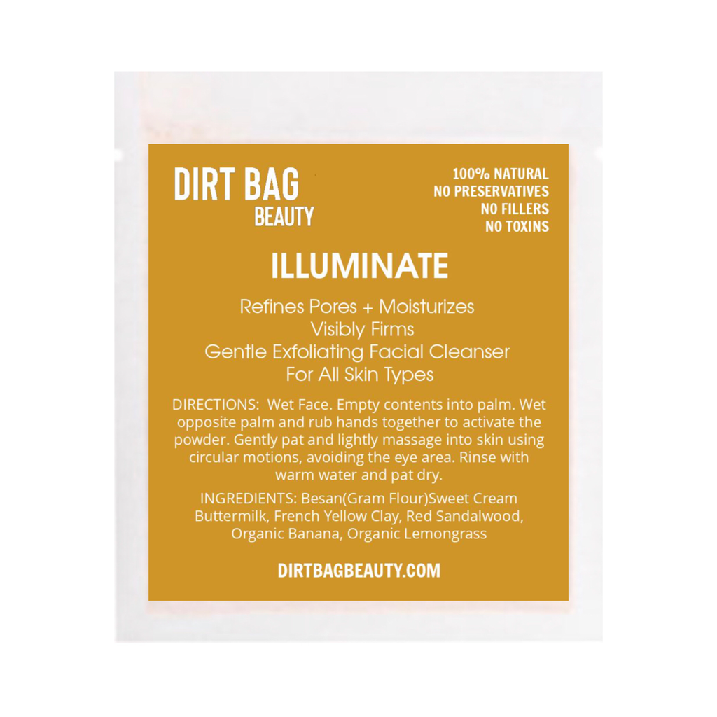 Dirt Bag Beauty Single Use Exfoliating Facial Cleanser- Illuminate