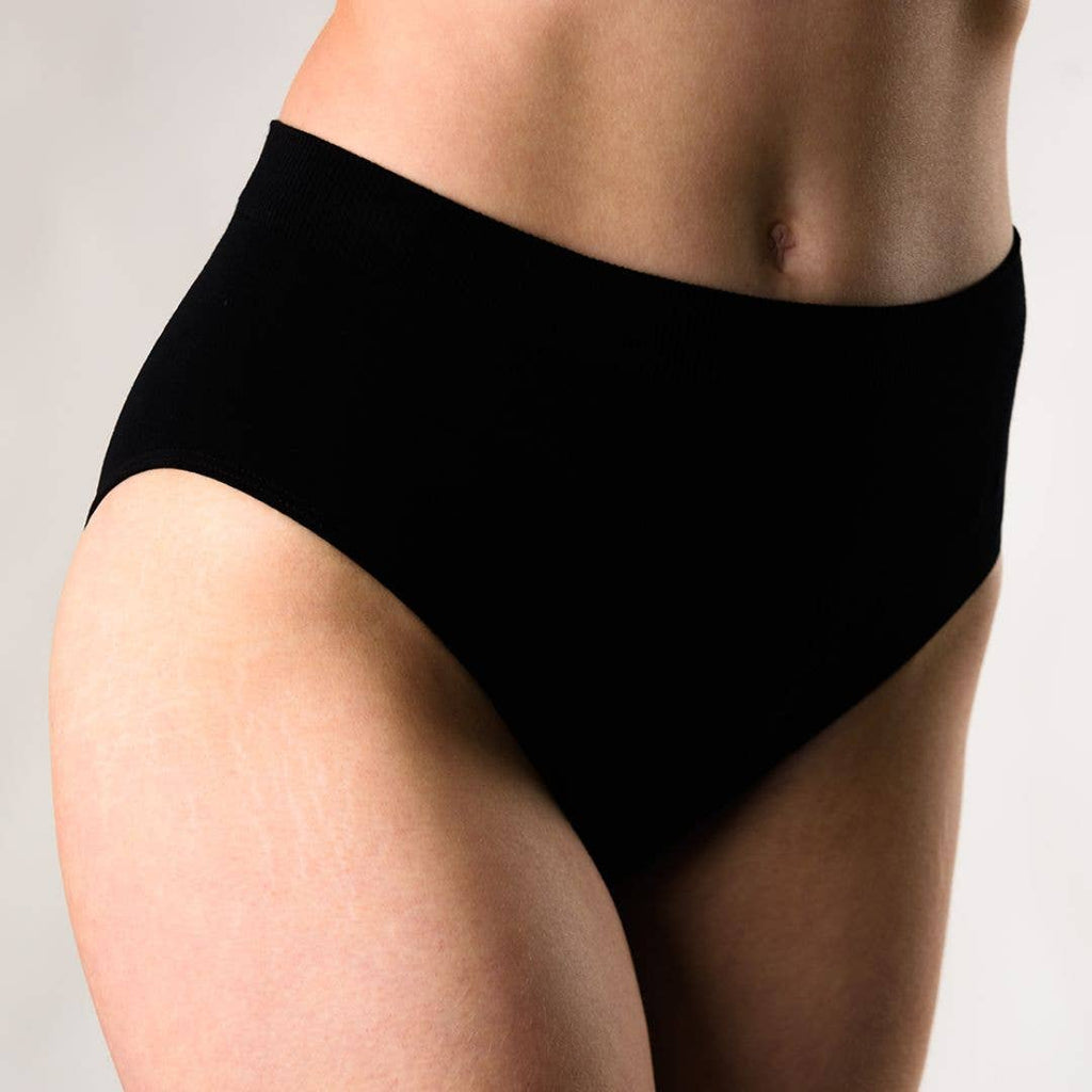 Terrera - 2 Piece/Pk Full Brief High Waisted Underwear - Black