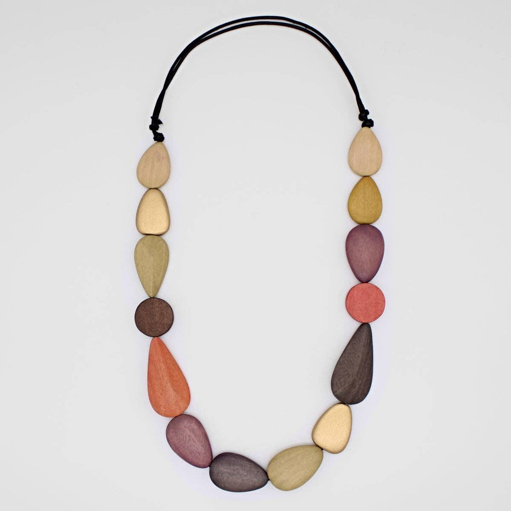 Sylca Designs - Golden Sunset Wooden Bead Necklace
