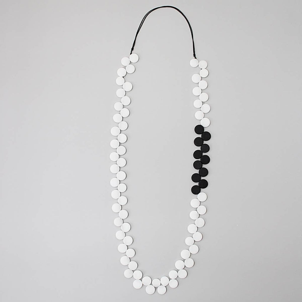 Sylca White and Black Double Bead Sierra Necklace