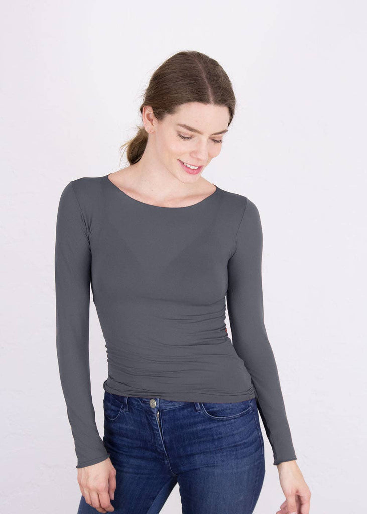 AMB Designs - Solid Raw Edge Second Skin Top