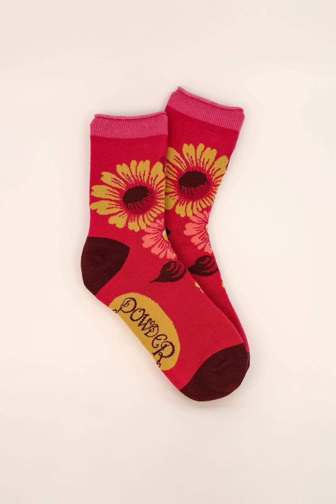 Powder Design Vintage Flora Ankle Socks - Fuchsia