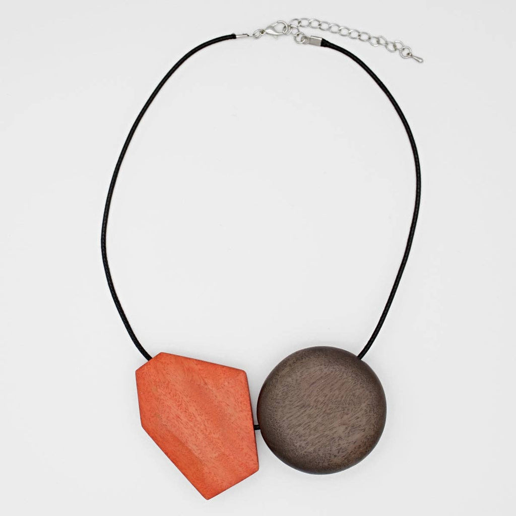 Sylca Designs - Orange and Brown Bristol Necklace