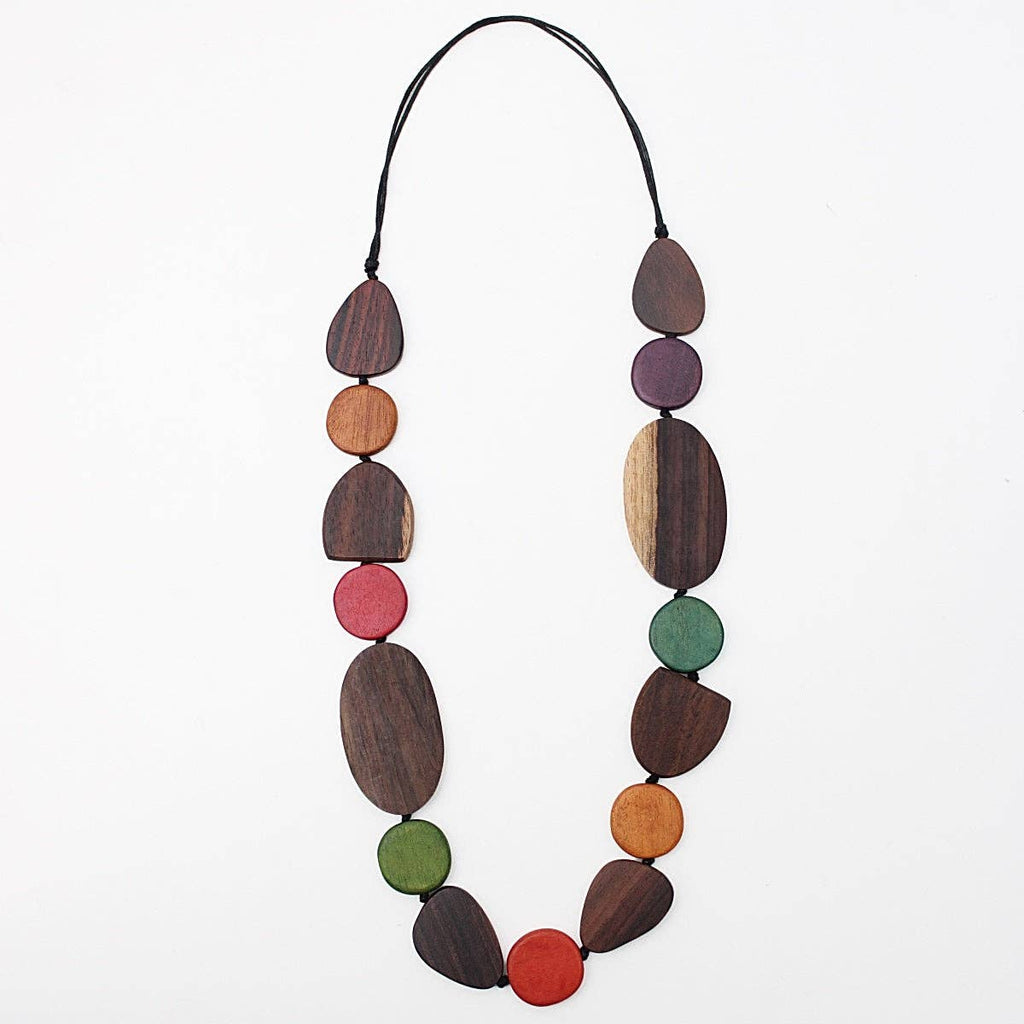 Sylca Designs - Wood Multi Color Noel Necklace