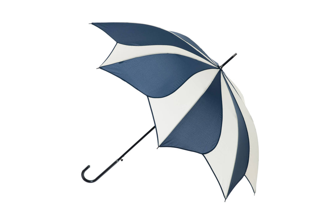 Soake - Navy and Cream Swirl Walking Stick Umbrella - EDSSWN/C
