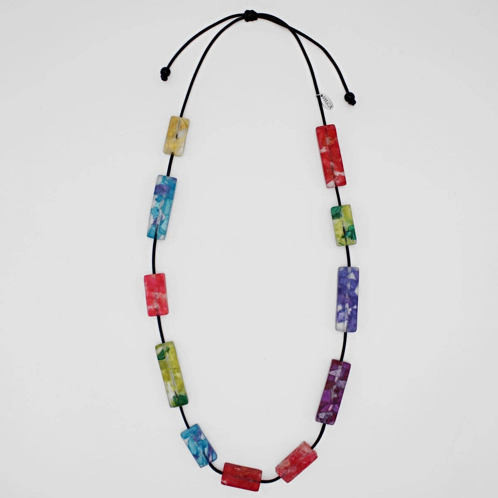 Sylca Designs - Vega Multi-Color Rectangular Necklace