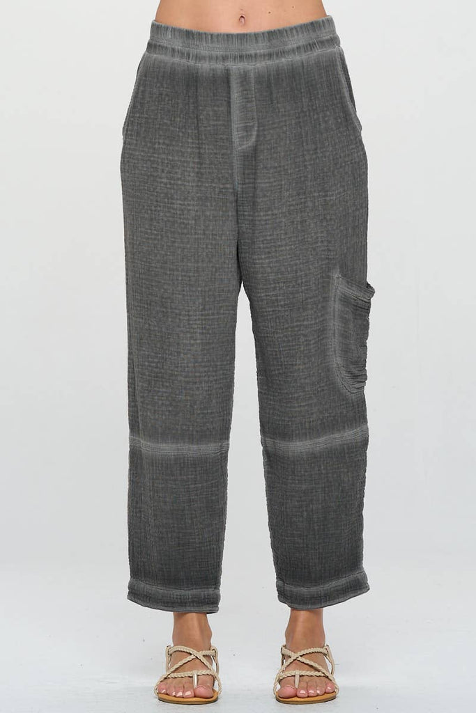 Focus Fashion - Flood Pants With Pockets in gunmetal