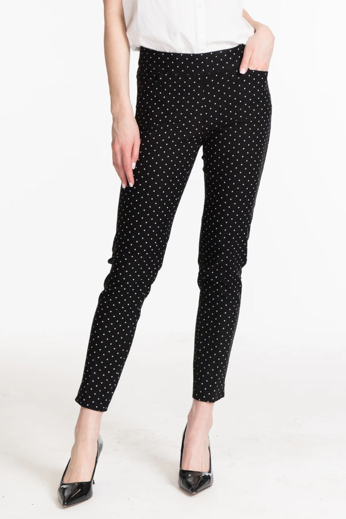 Multiples Dot Pants with Real Pockets- Black/White