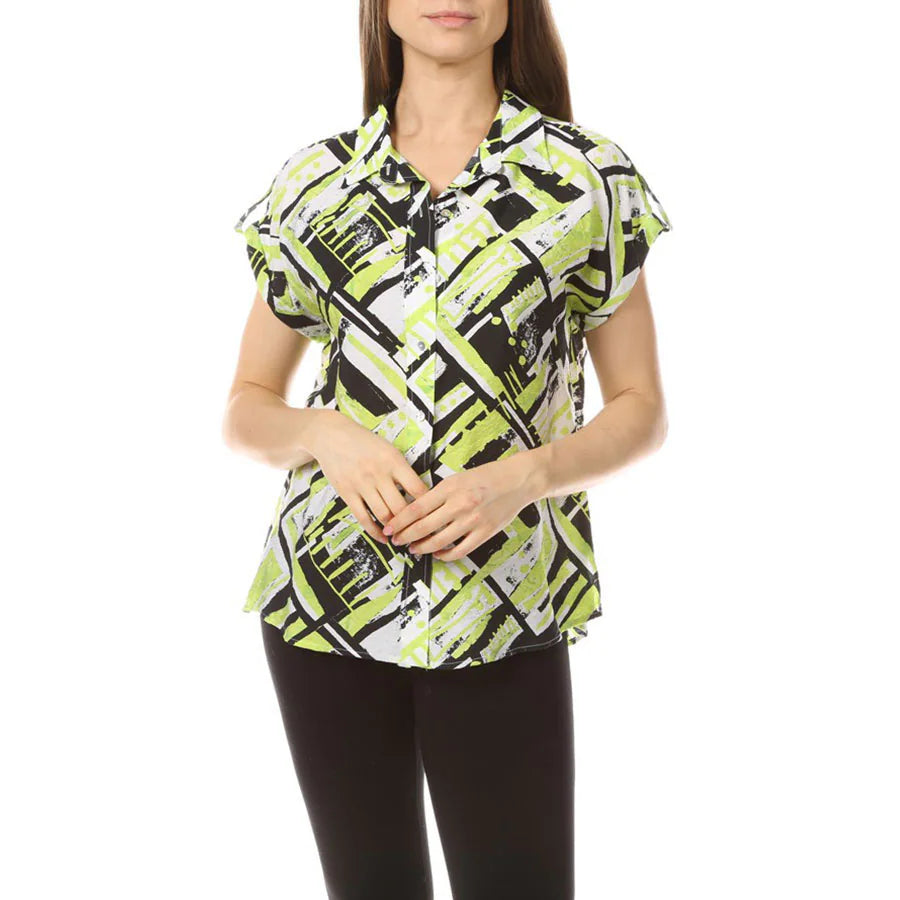 Multiples Button Cap Slv Shirt