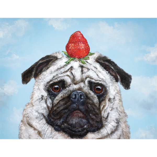 Hester & Cook Cards - Strawberry Pug
